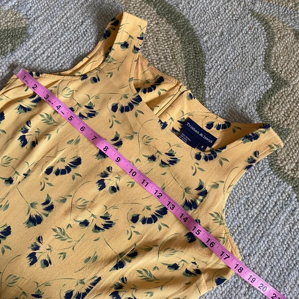 Tristan & Iseut I 90s I Floral Sleeveless Mini Sheath Dress I FLAWED - Picture 5 of 16